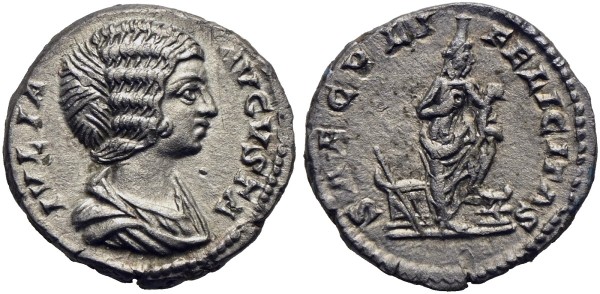 Münze-Römische-Kaiserzeit-Iulia-Domna-Denar-196-211-Rom-VIA12429