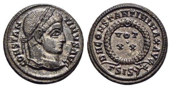 Münze-römische-Kaiserzeit-Constantinus-I-Centenionalis-321-324-Siscia-VIA12900