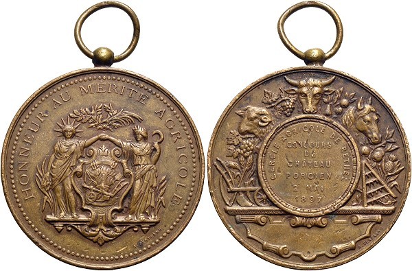 Münze-Frankreich-3-Republik-Rethel-Medaille-1897-Concours-Cahteau-Procien-VIA12482