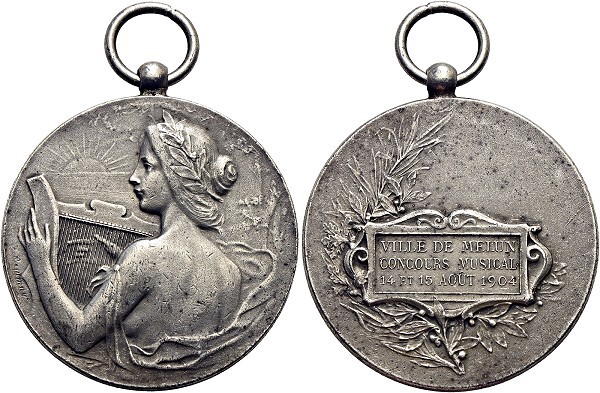 Münze-Frankreich-3-Republik-Melun-Medaille-1904-Concours-Musical-VIA12440
