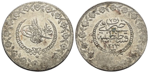 Münze-Türkei-Osmanisches-Reich-Mahmud-II-5-Piaster-1833-Konstantinopel-VIA12752