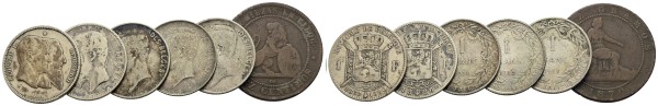 Münze-Belgien-diverse-Lots-1-Franc-1886-VIA11999