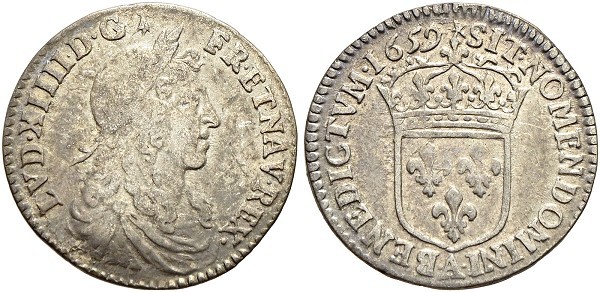 Münze-Frankreich-Ludwig-XIV-1/12-Ecu-1659-Paris-VIA12231
