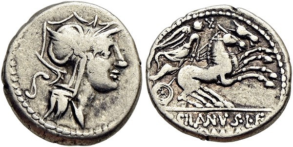 Münze-römische-Republik-Iunius-Silanus-Denar-91-Rom-VIA12249
