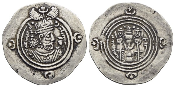Münze-Sassaniden-Xusro-II-Drachme-Darabgard-VIA12607