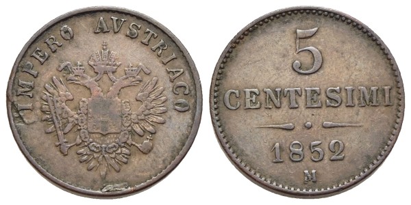 Münze-Österreichische-Kaiserzeit-Franz-Joseph-5-Centesimi-1852-Mailand-VIA12022