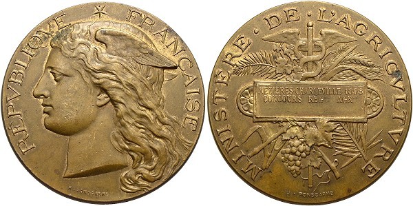 Münze-Frankreich-3-Republik-Mezieres-Charleville-Medaille-1898-Ministere-Agriculture-VIA12458