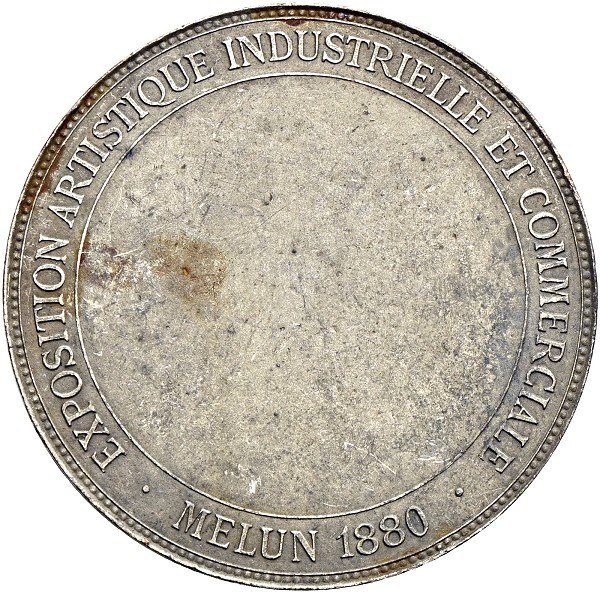 Münze-Frankreich-3-Republik-einseitige-Zinnmedaille-oJ-Melun-VIA12454