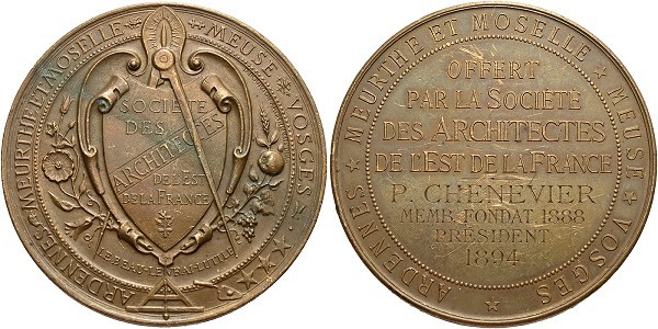 Münze-Frankreich-3-Republik-Medaille-1894-Societe-des-Architectes-VIA12329