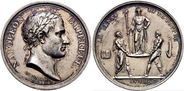 Münze-Frankreich-1-Republik-Konsulat-AR-Medaille-1804-Napoleon-Konsul-VIA12658
