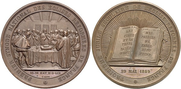 Münze-Frankreich-Napoleon-III-Medaille-1859-300-Jahrfeier-reformierte-Kirche-VIA12325