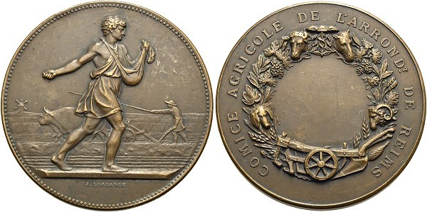Münze-Frankreich-Reims-3-Republik-Medaille-oJ-Comice-Agricole-VIA12473