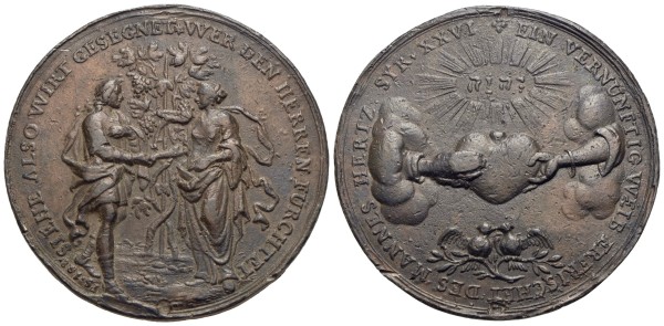 Medaille-Deutschland-Augsburg-Müller-Hochzeit-Galvano-VIA11901
