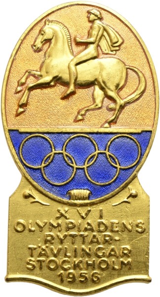 Münze-Schweden-Abzeichen-1956-Olympische-Reiterspiele-VIA12029