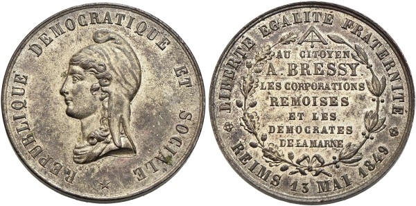 Münze-Frankreich-2-Republik-Medaille-1849-VIA11996