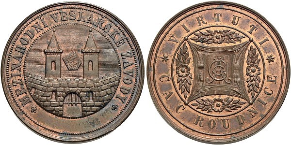 Münze-Kaiserreich-Österreich-Franz-Joseph-Medaille-oJ-Ruderwettkampf-Roudnice-VIA12551