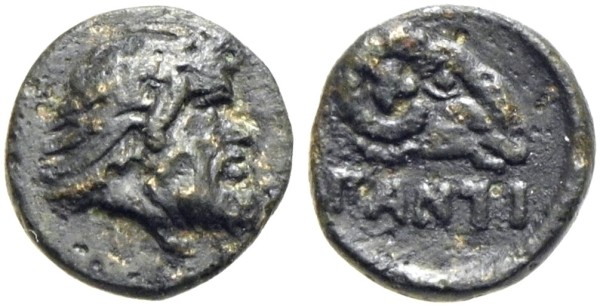 Münze-Griechenland-Antike-Kimmerischer-Bosporus-Pantikapaion-AE-VIA11634
