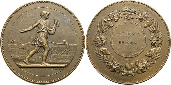 Münze-Frankreich-Brognon-3-Republik-Medaille-oJ-Champy-VIA12339
