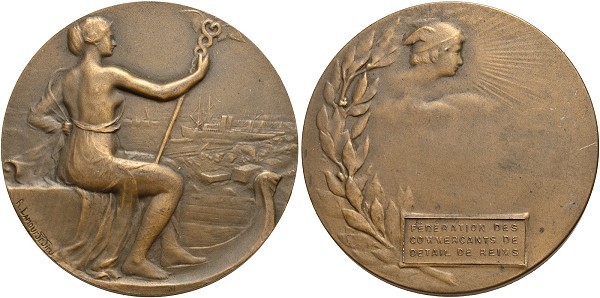 Münze-Frankreich-Reims-3-Republik-Medaille-oJ-Federation-Commercants-VIA12472