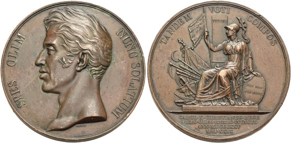 Münze-Frankreich-Karl-X-Medaille-1825-Paris-Vendee-VIA12007