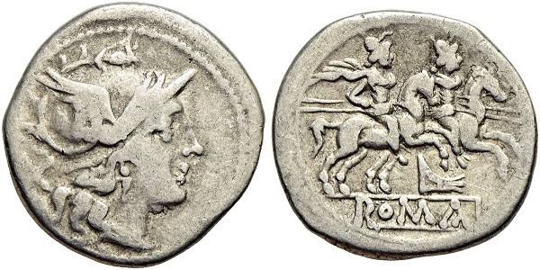 Münze-römische-Republik-Anonym-Denar-206-195-Rom-VIA12248