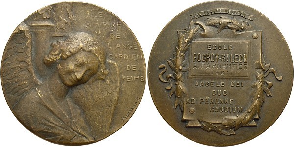 Münze-Frankreich-Reims-3-Republik-Medaille-1931-Ecole-Rocroy-St-Leon-VIA12479