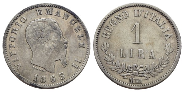 Münze-Italien-Vittorio-Emanuele-II-Lira-1863-Mailand-VIA11849