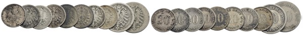 Münze-Deutschland-Kaiserreich-Lot-Pfennig-1874-bis1876-Berlin-VIA12767