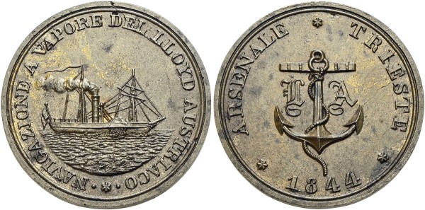 Münze-Kaiserreich-Österreich-Ferdinand-I-Medaille-1844-Dampfschifffahrt-VIA12002